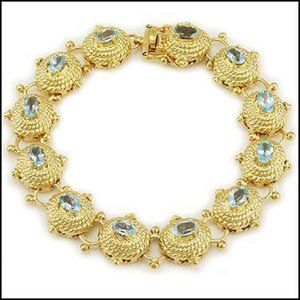 topaz and white gold over sterling silver 8inch bracelet